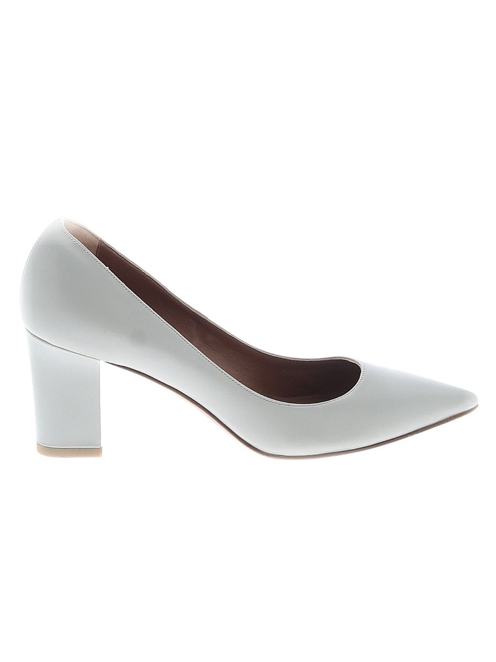 Aquatalia White Pointed Toe Block Heel Pumps